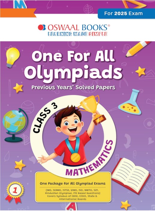 Oswaal One for All Olympiads Previous Year Solved Papers Class 3 Mathematics For 2025 Exam